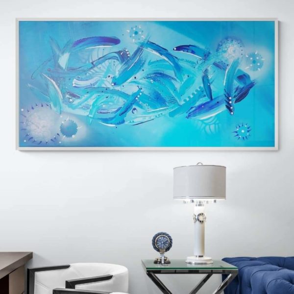 Sylvia caperan blue sea art abstrait