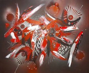 Sylvia caperan artiste peintre Toile intuitive abstraite cheyenne
